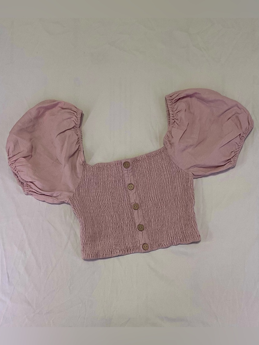 Fashion Nova Cropped Puff Sleeve Top size L